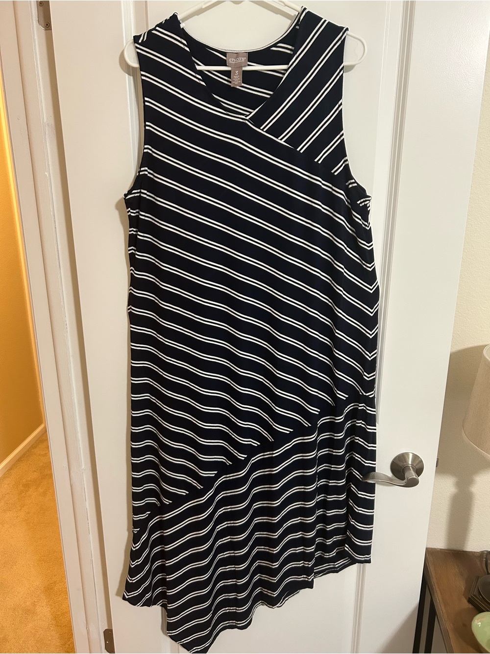 Chicos navy striped tank dress